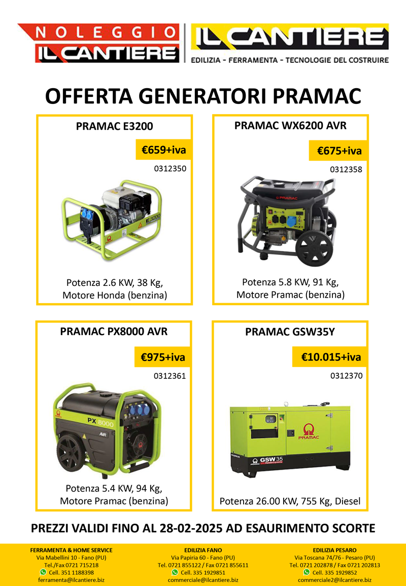 PROMO GENERATORI 13-01-2025